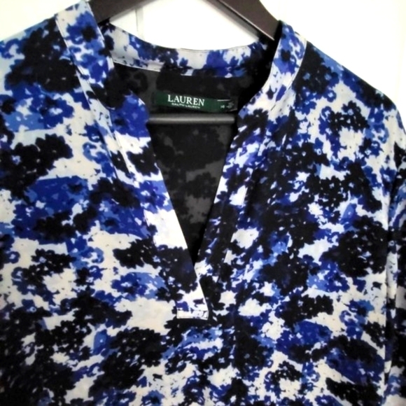 Ralph Lauren Bell Sleeve Flowered Shirt Dress Size 16 - Picture 2 of 13